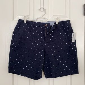 NWT Old Navy Navy Polka Dot Bermuda Shorts